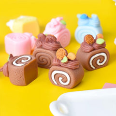 Cream Heart Roll Cake DIY Food Play Ornament Car Pendant
