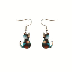 Cat Acrylic Hook Earrings Women's Gift Girls
