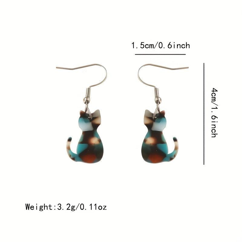 Cat Acrylic Hook Earrings Women's Gift Girls