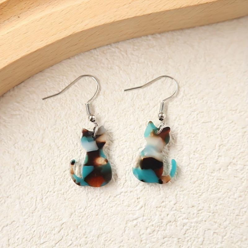 Cat Acrylic Hook Earrings Women's Gift Girls