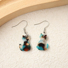 Cat Acrylic Hook Earrings Women's Gift Girls