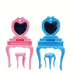 Princess Doll Toy Accessories Dressing Table Makeup Table Mirror