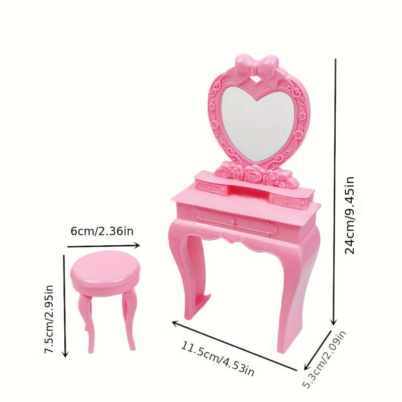 Princess Doll Toy Accessories Dressing Table Makeup Table Mirror