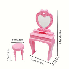 Princess Doll Toy Accessories Dressing Table Makeup Table Mirror