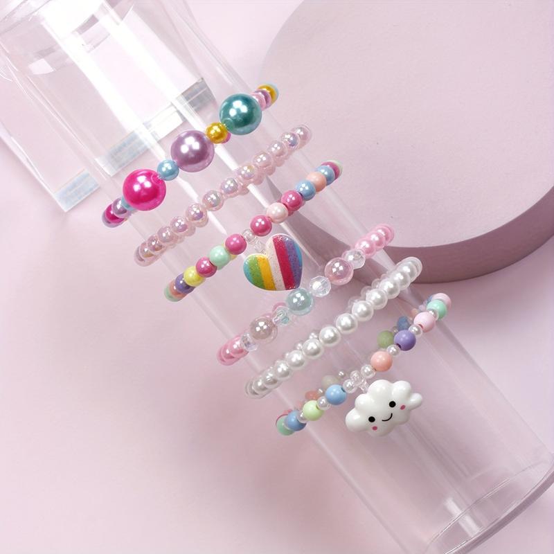 3pcs Beaded Bracelets Sets for Girls, Cloud Love Pendant Set