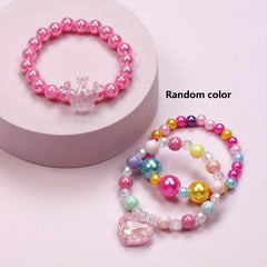 3pcs Beaded Bracelets Sets for Girls, Cloud Love Pendant Set