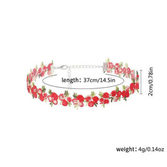 Romantic Lace Necklace Choker with Sweet Flowers