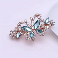 Crystal Butterfly Hair Clip Rhinestone Top Clip Ponytail Accessory