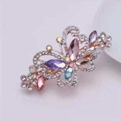 Crystal Butterfly Hair Clip Rhinestone Top Clip Ponytail Accessory