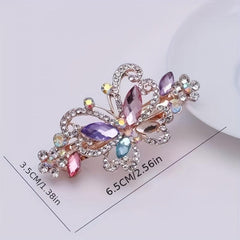 Crystal Butterfly Hair Clip Rhinestone Top Clip Ponytail Accessory
