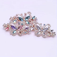Crystal Butterfly Hair Clip Rhinestone Top Clip Ponytail Accessory