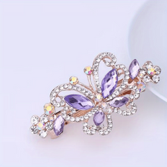 Crystal Butterfly Hair Clip Rhinestone Top Clip Ponytail Accessory