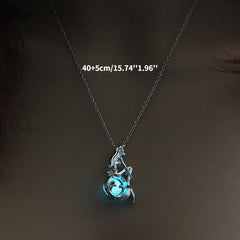 Heart Mermaid Cross Pendant Necklace