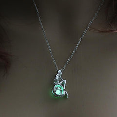 Heart Mermaid Cross Pendant Necklace