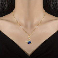 Stainless Steel Moon Star Pendant Necklace for Women Girls