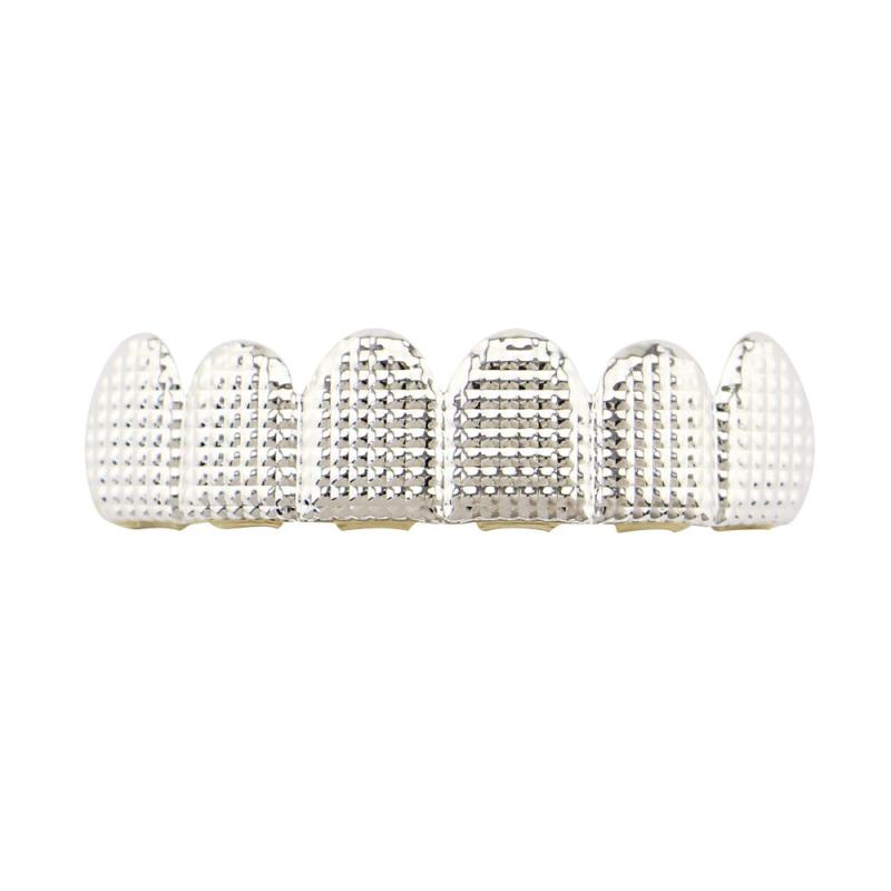 Plated Hip Hop Teeth Grills Top & Bottom Brace for Perfect Smile