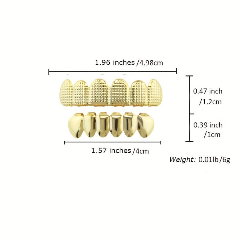 Plated Hip Hop Teeth Grills Top & Bottom Brace for Perfect Smile