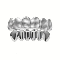 Plated Hip Hop Teeth Grills Top & Bottom Brace for Perfect Smile