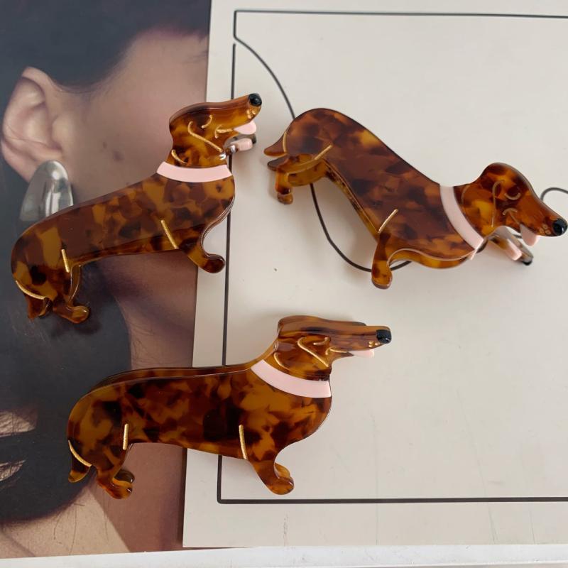 French Acetic Acid Clip Animal Sausage Geometric Hair Clip
