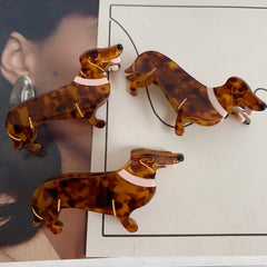 French Acetic Acid Clip Animal Sausage Geometric Hair Clip