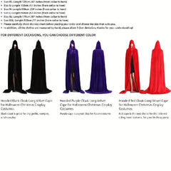 Halloween Hooded Cloak Unisex Reversible Cape Cloak for Witch Vampires Party