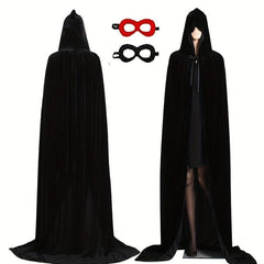 Halloween Hooded Cloak Unisex Reversible Cape Cloak for Witch Vampires Party