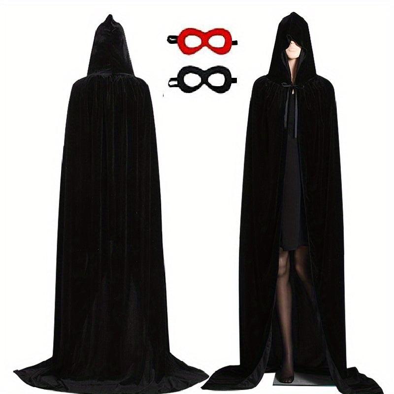Halloween Hooded Cloak Unisex Reversible Cape Cloak for Witch Vampires Party