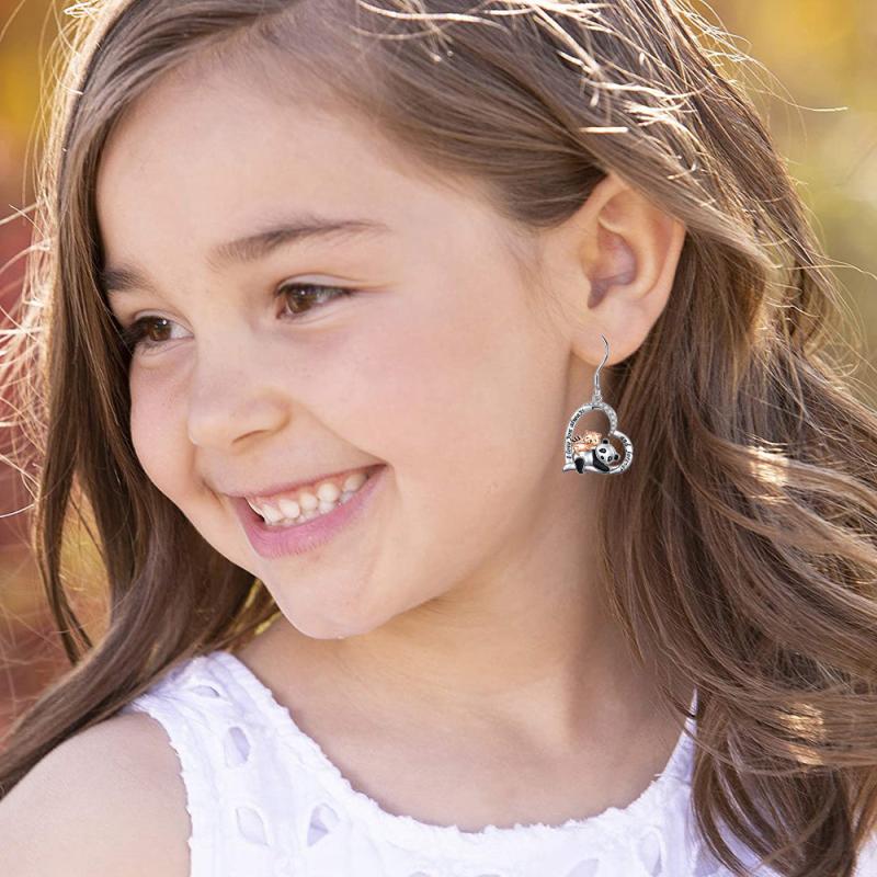 Panda & Kitten Love Heart Earrings For Women Girls - Birthday Christmas