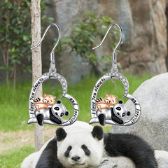 Panda & Kitten Love Heart Earrings For Women Girls - Birthday Christmas