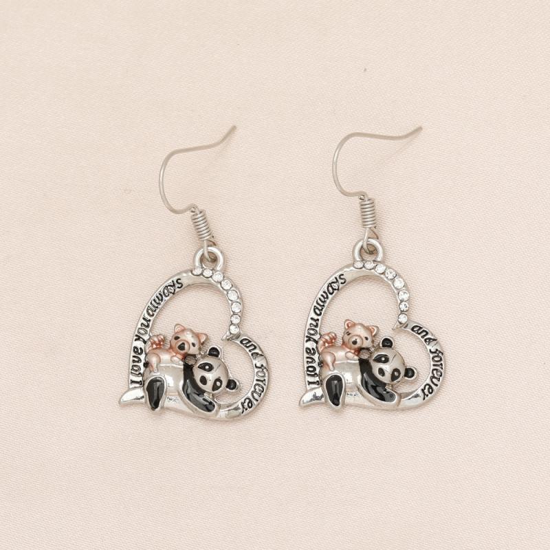 Panda & Kitten Love Heart Earrings For Women Girls - Birthday Christmas