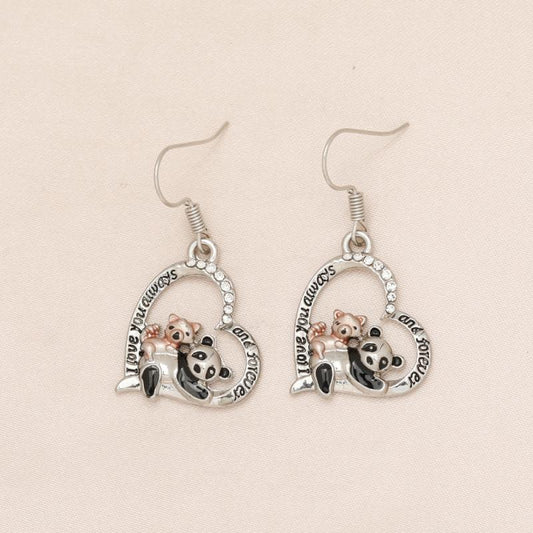 Panda & Kitten Love Heart Earrings For Women Girls - Birthday Christmas