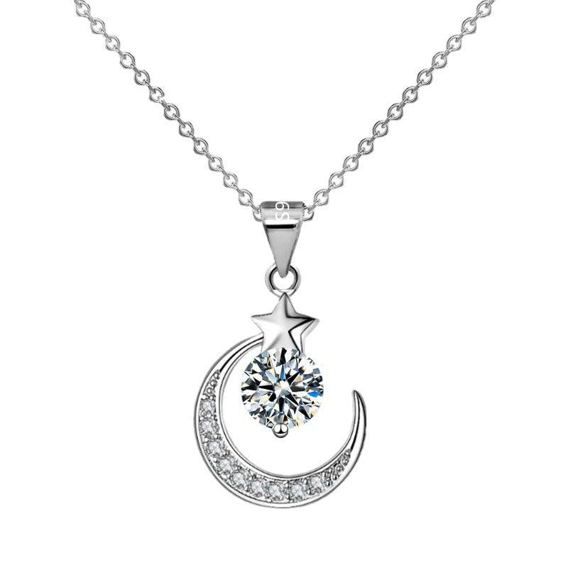 Glamorous Diamond Dangle Choker Chain Necklace