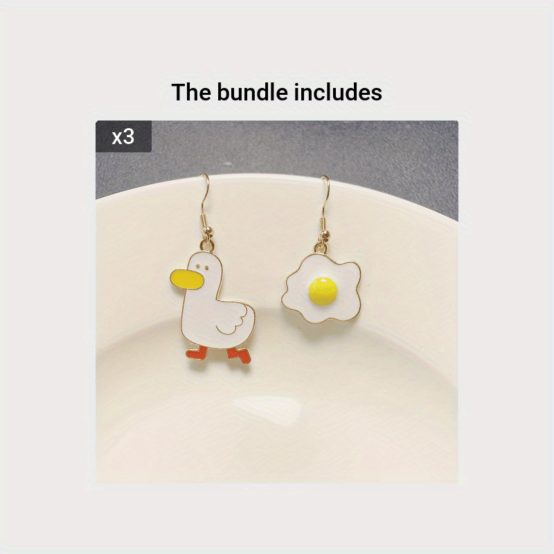 Cheer Duck Poached Egg Earrings - Fun Twist to Your Look