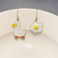 Cheer Duck Poached Egg Earrings - Fun Twist to Your Look