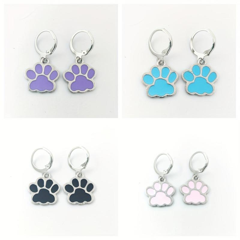 Alloy Drop Animal Claw Dog And Cat Footprints Earrings Children's Jewelry