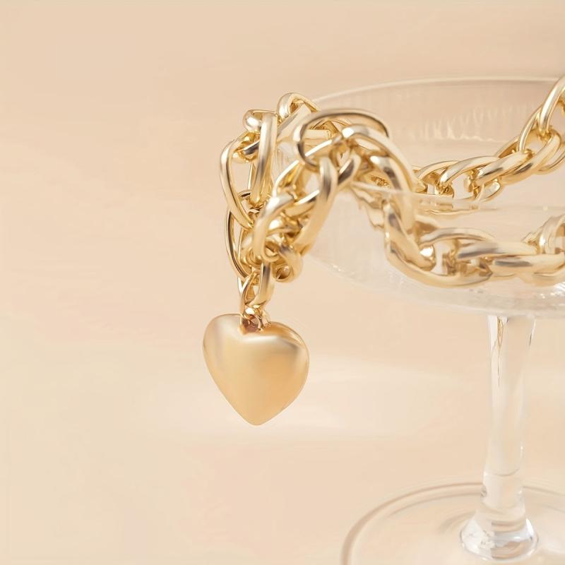 Punk Heart Pendant Necklace Women Chain Steampunk Necklace Jewelry