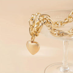 Punk Heart Pendant Necklace Women Chain Steampunk Necklace Jewelry