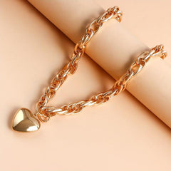 Punk Heart Pendant Necklace Women Chain Steampunk Necklace Jewelry