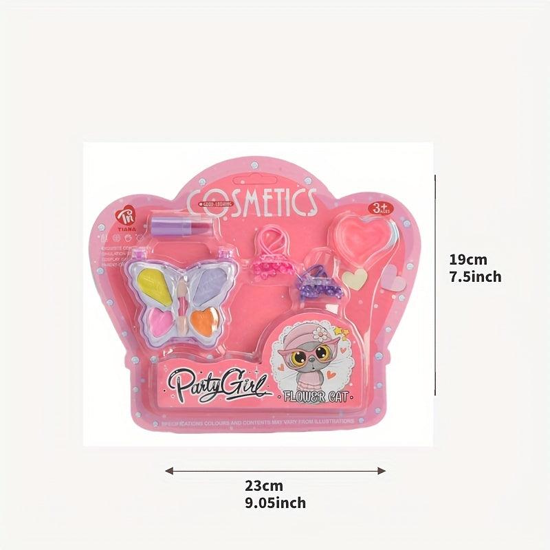 Girls Makeup Toy Set with Eye Shadow Plate and Accessories - Safe and Non-Toxic