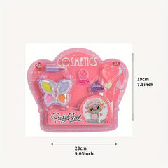 Girls Makeup Toy Set with Eye Shadow Plate and Accessories - Safe and Non-Toxic