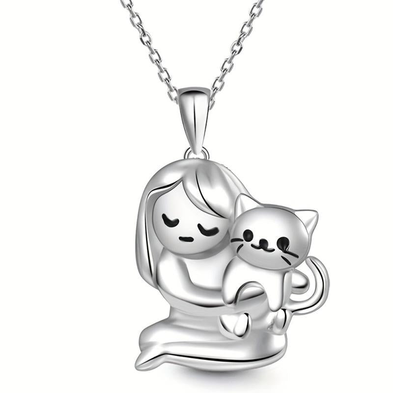 Stylish I Love Kitten Pendant Necklace - Perfect Gift
