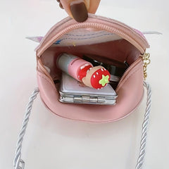 PU Rainbow Small Round Bag Children's Coin Purse Diagonal Crossbody Bag
