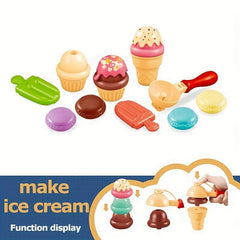 Ice Cream Set Kitchen Accessories For Kids Pretend Play Sweet Treats Toy