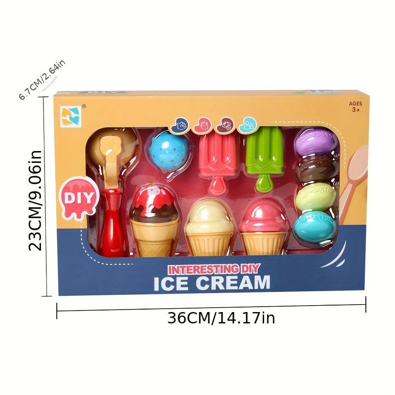 Ice Cream Set Kitchen Accessories For Kids Pretend Play Sweet Treats Toy