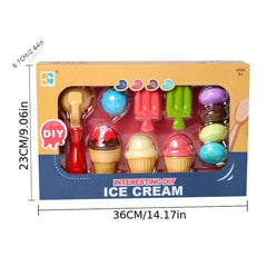 Ice Cream Set Kitchen Accessories For Kids Pretend Play Sweet Treats Toy
