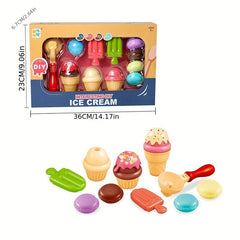 Ice Cream Set Kitchen Accessories For Kids Pretend Play Sweet Treats Toy