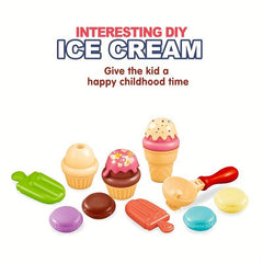 Ice Cream Set Kitchen Accessories For Kids Pretend Play Sweet Treats Toy