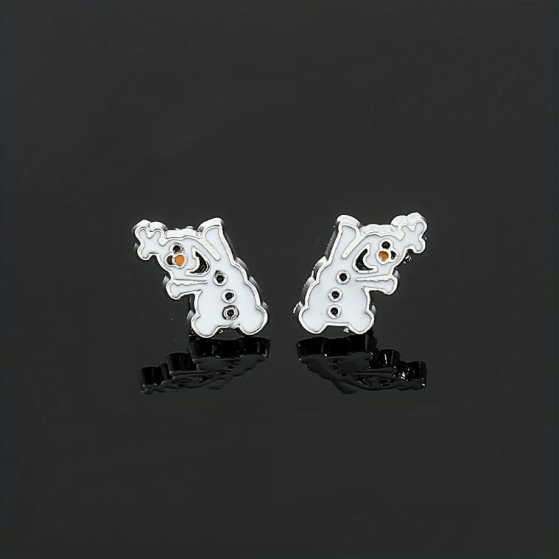 Sparkling Snowman Earrings - Ideal Gift for Christmas