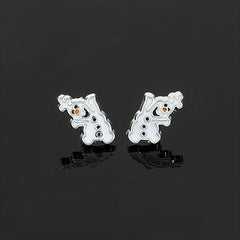 Sparkling Snowman Earrings - Ideal Gift for Christmas