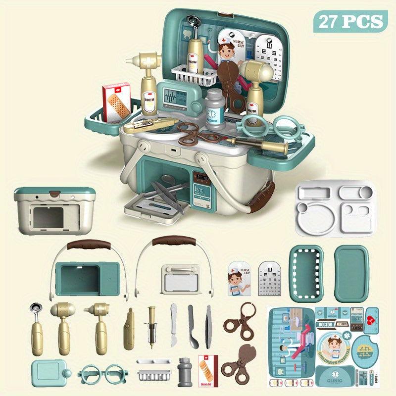 Kids Play House Toy Set Educational Cooking Kitchen Dresser Tool Box Medical Box